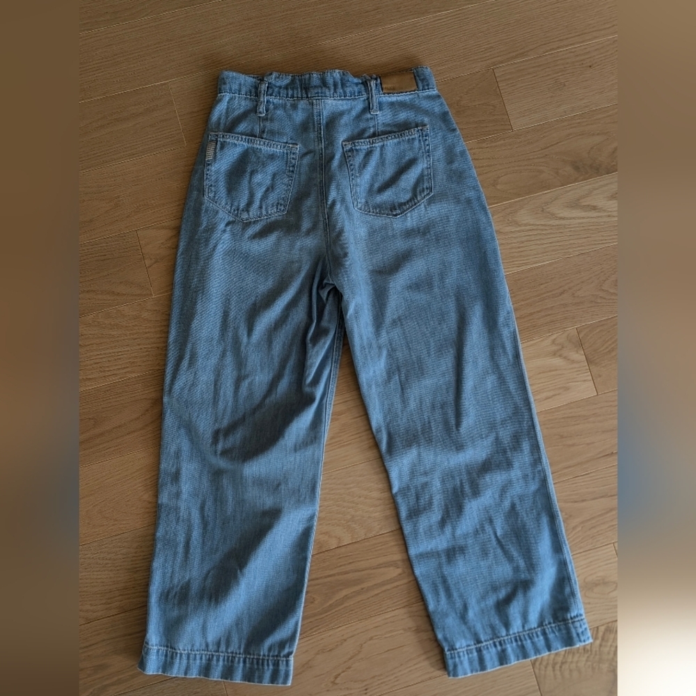 Paige Jeans Paige The High Rise Relax Crop Wide Leg Jeans Women Blue Size 26 - Picture 2 of 10